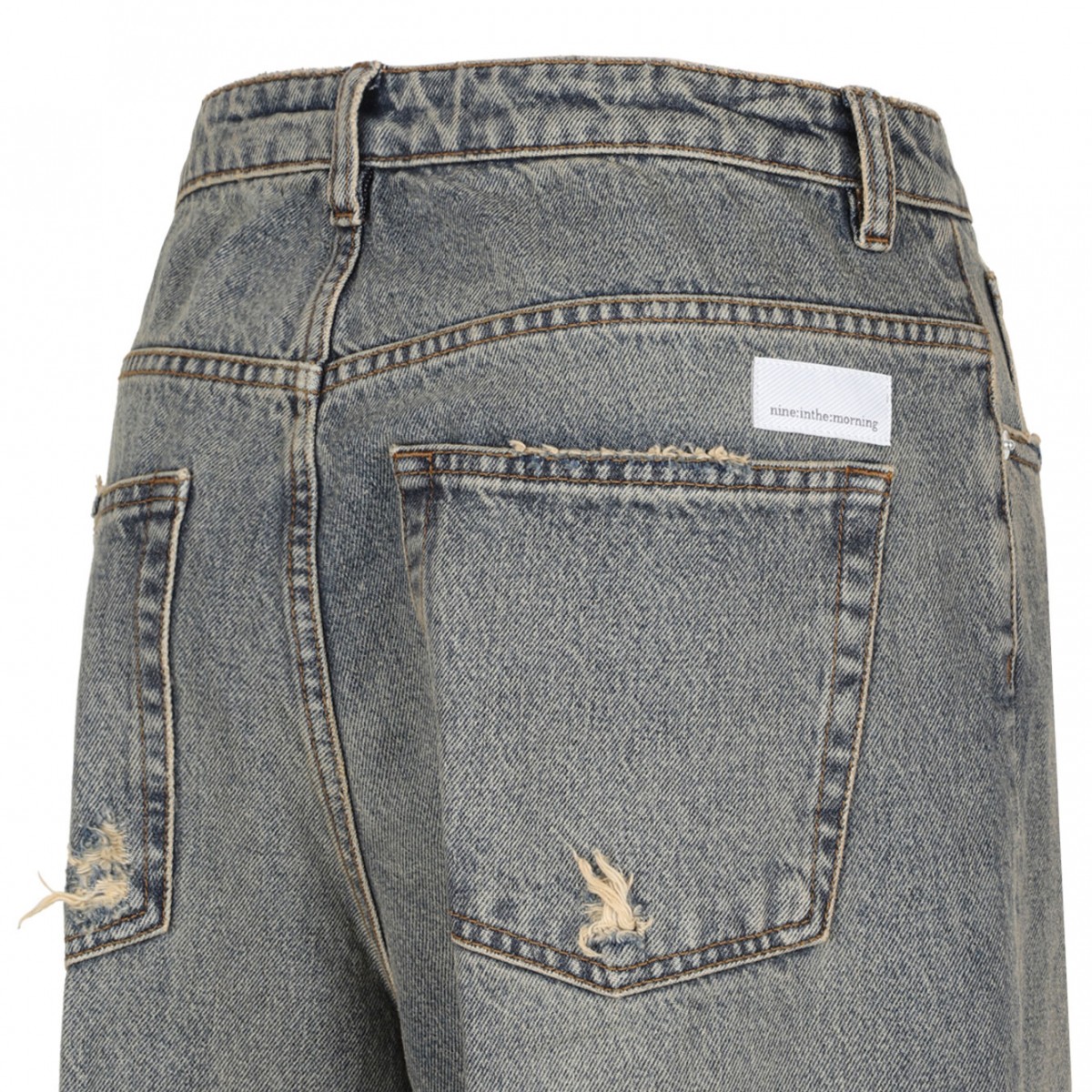 Grey Distressed Effect Jeans