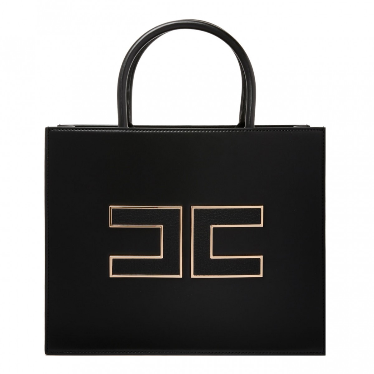 Black Logo Plaque Tote Bag
