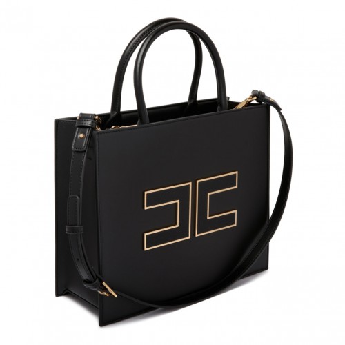 Black Logo Plaque Tote Bag