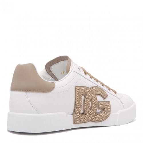 White Portofino Logo Embellished Sneakers