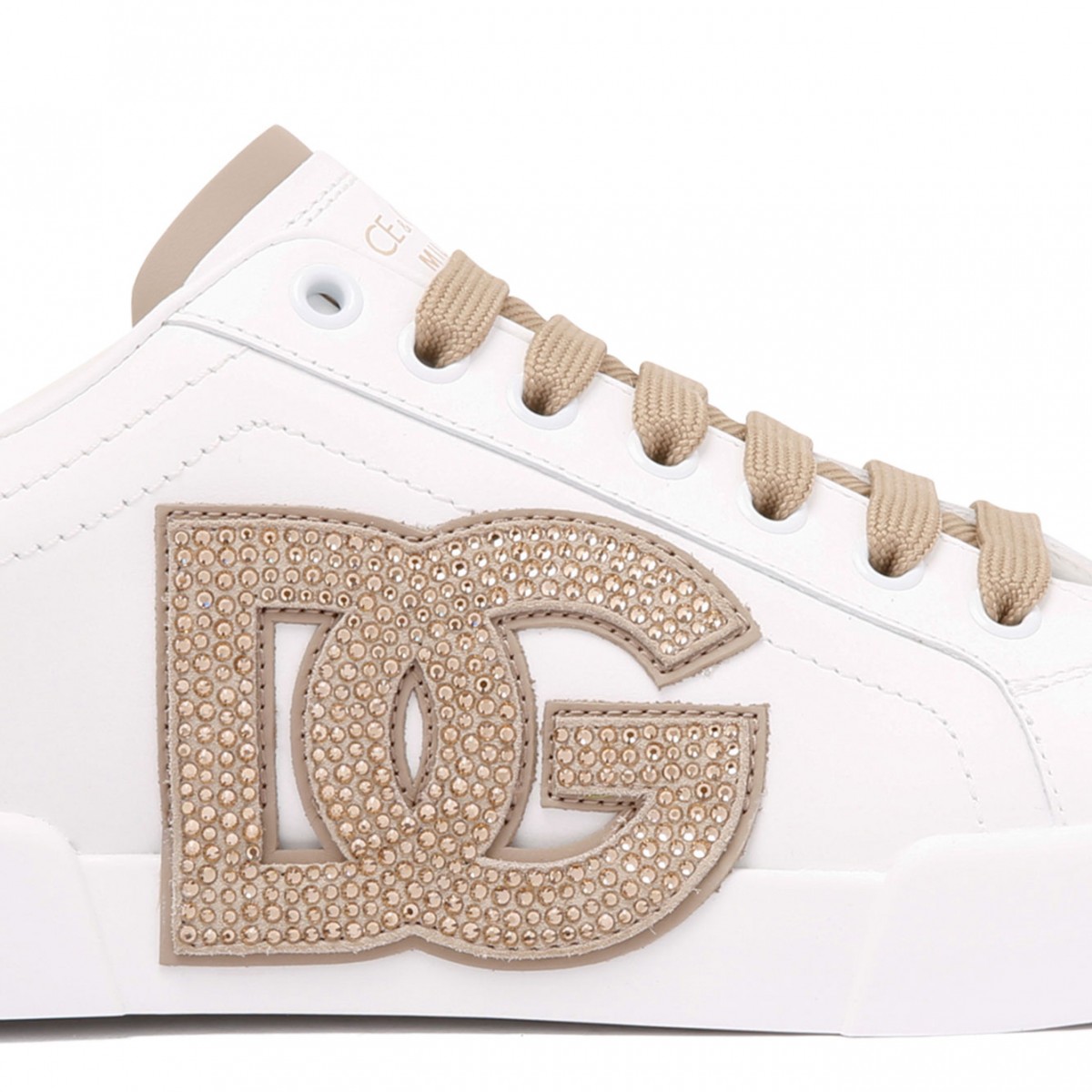 White Portofino Logo Embellished Sneakers