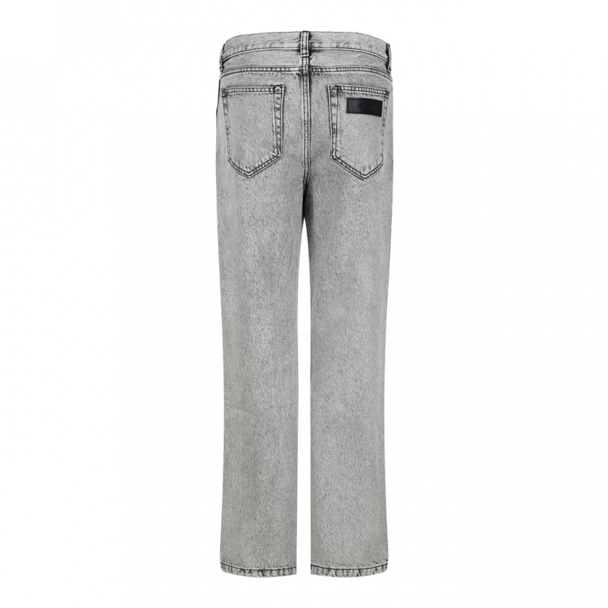 Grey Mid-Rise Denim Trousers