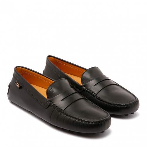 Black Logo Detail Driving Loafers 2