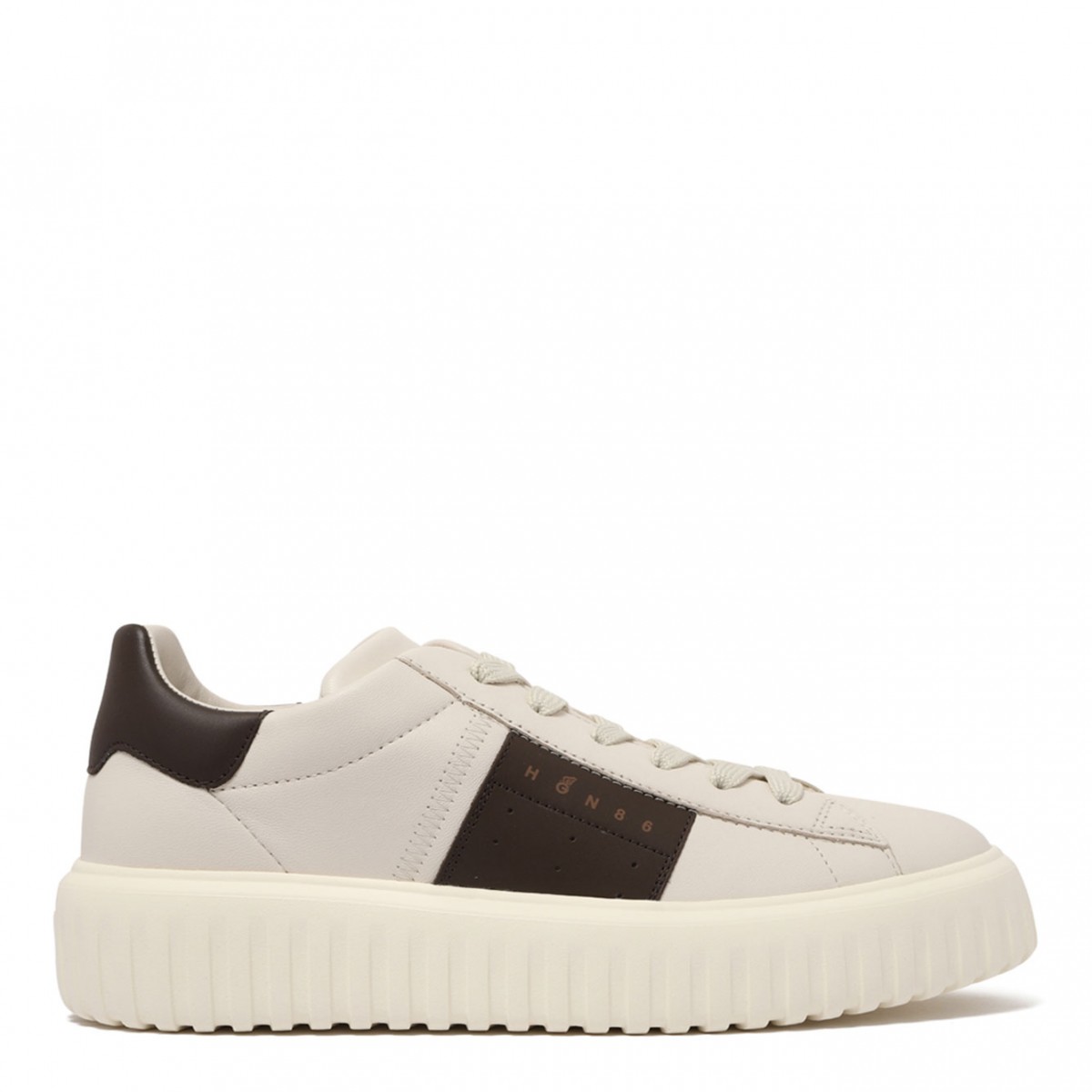 White and Black H-Stripes Sneakers