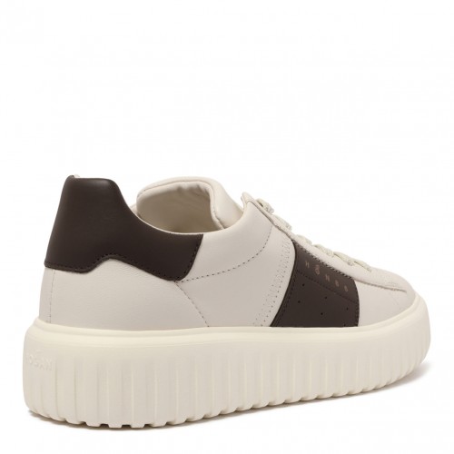 White and Black H-Stripes Sneakers