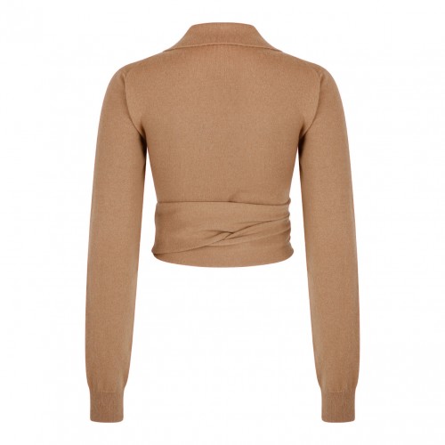 Light Brown Cashmere Wrap Cardigan