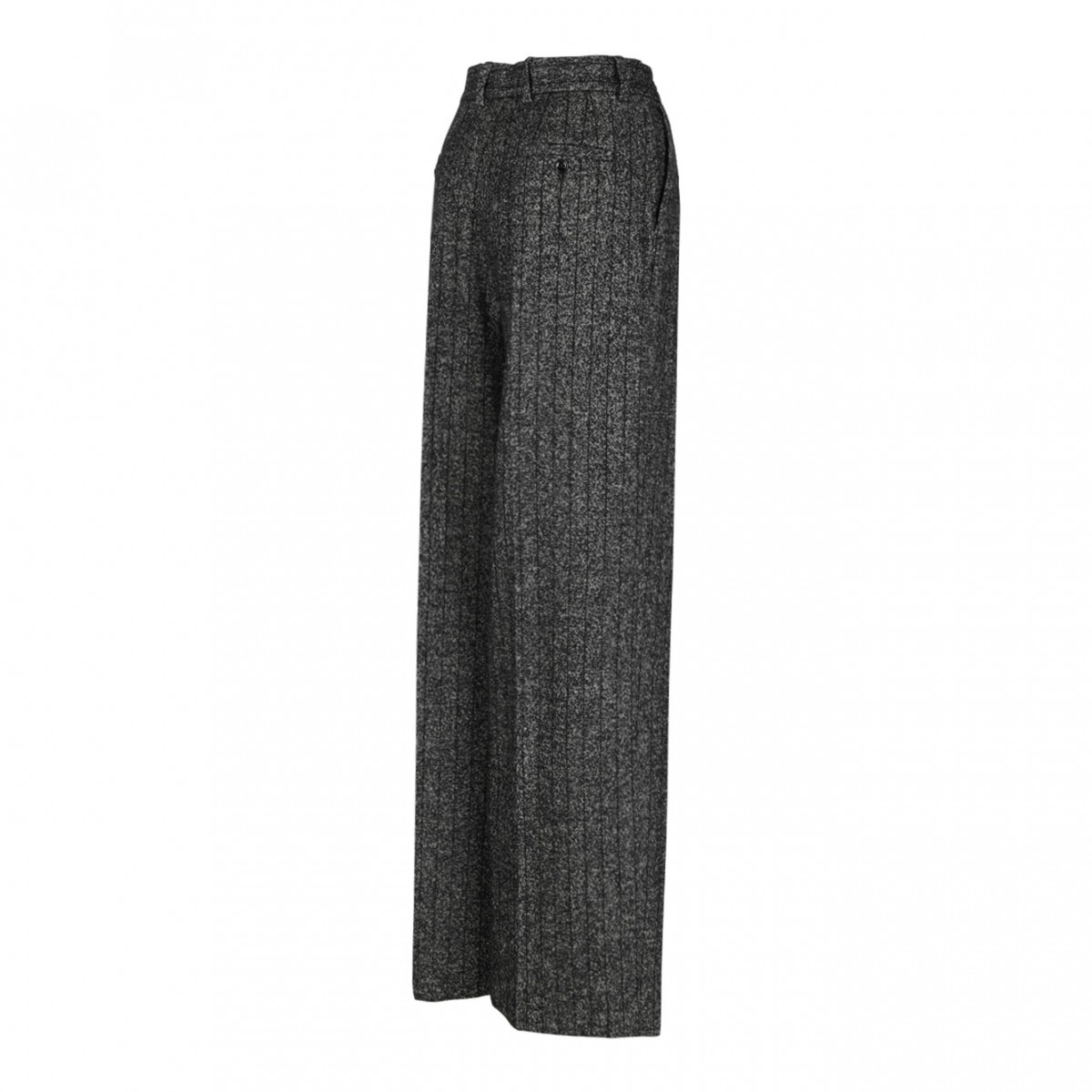 Dark Grey Pleated Tweed Trousers