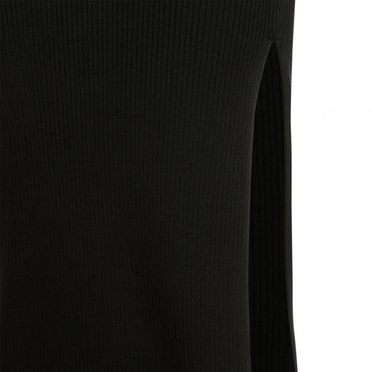 Black Ribbed Roll Neck Dress