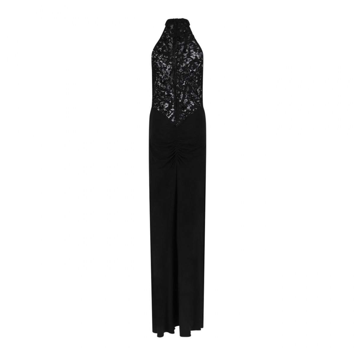 Black Sequin Embellished Halter-Neck Maxi Dress