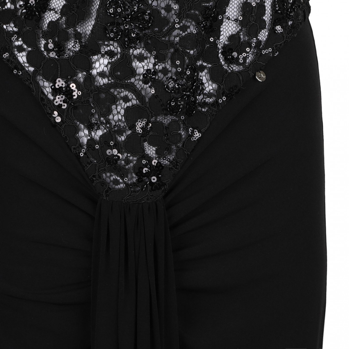 Black Sequin Embellished Halter-Neck Maxi Dress