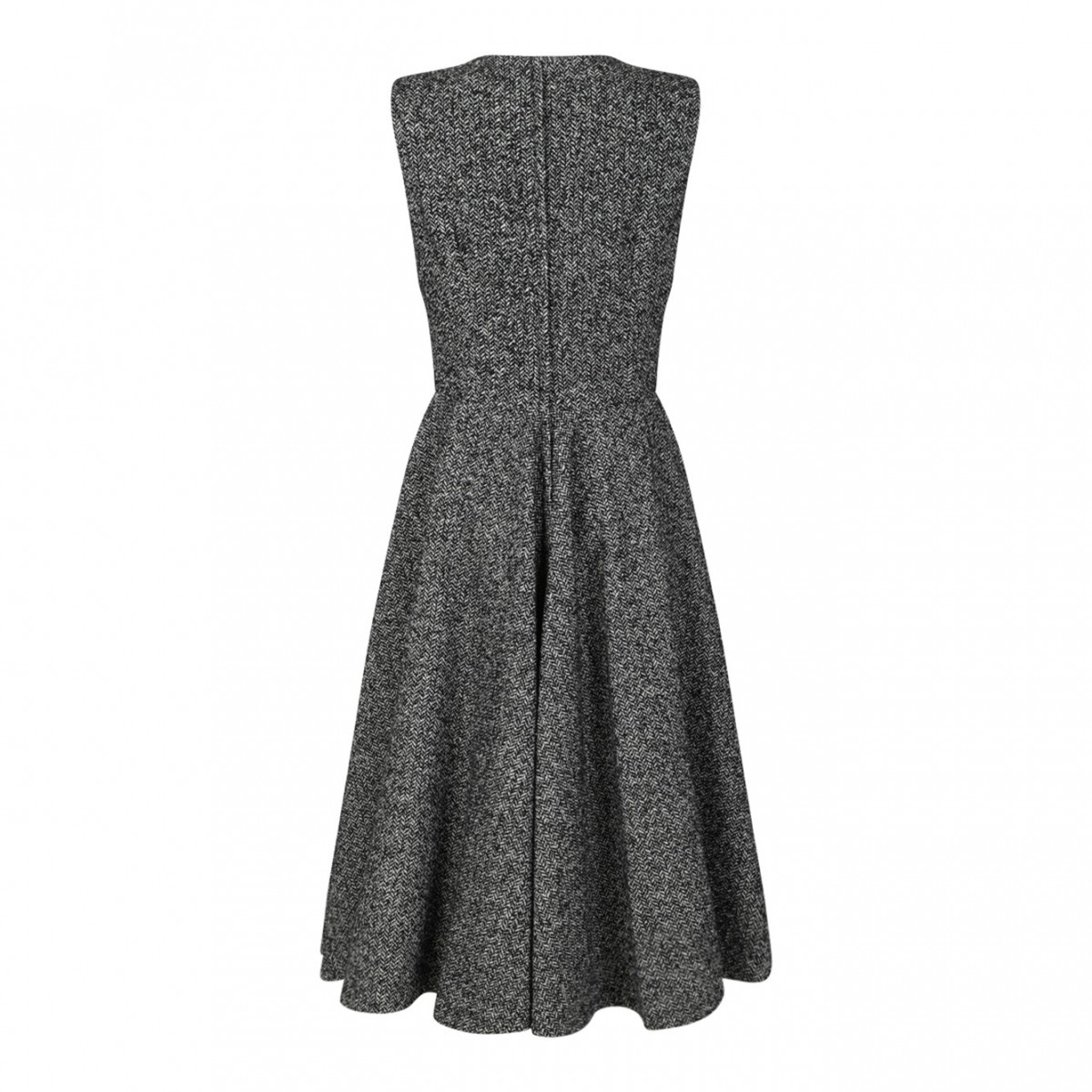 Grey Pleat Detail Midi Dress