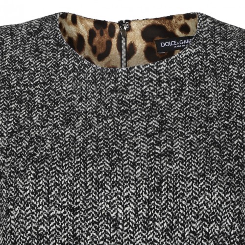 Grey Pleat Detail Midi Dress