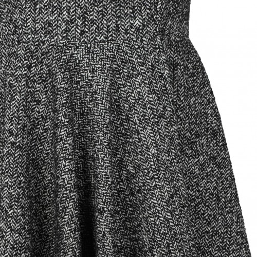 Grey Pleat Detail Midi Dress