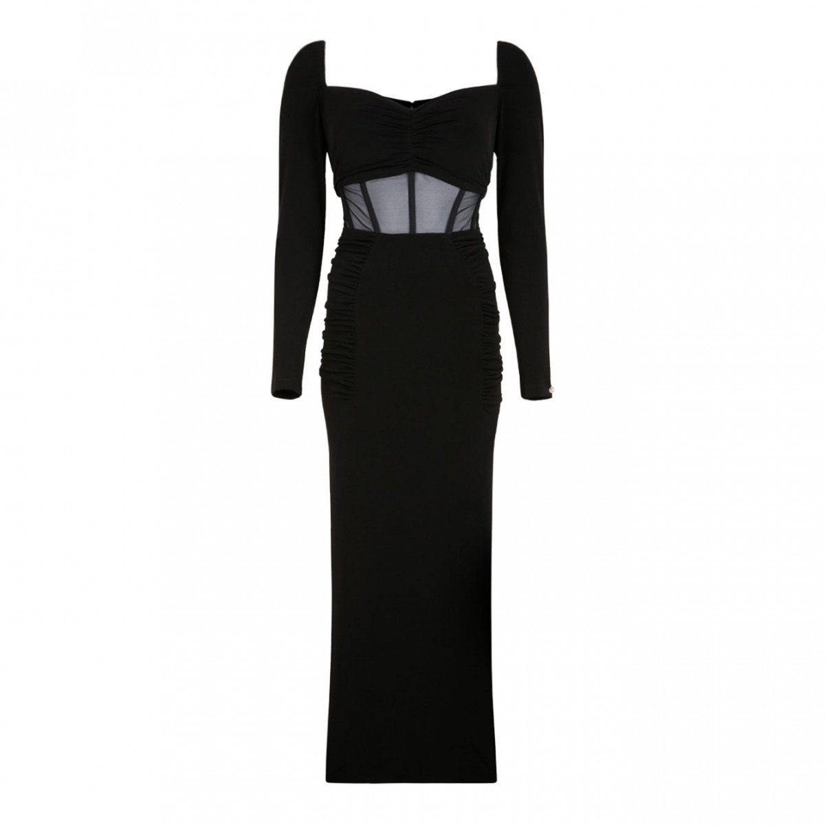 Black Long Sleeve Midi Dress