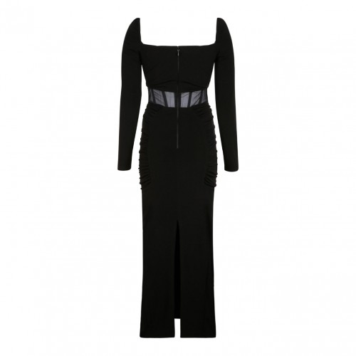 Black Long Sleeve Midi Dress 2