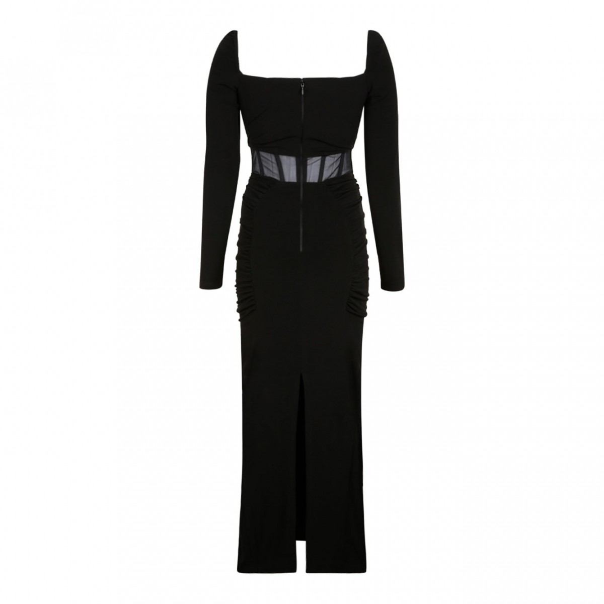 Black Long Sleeve Midi Dress