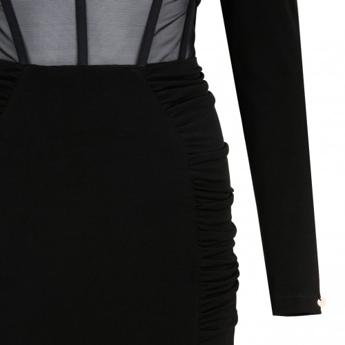 Black Long Sleeve Midi Dress