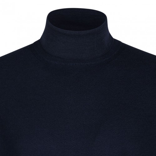 Navy Blue High Neck Sweater