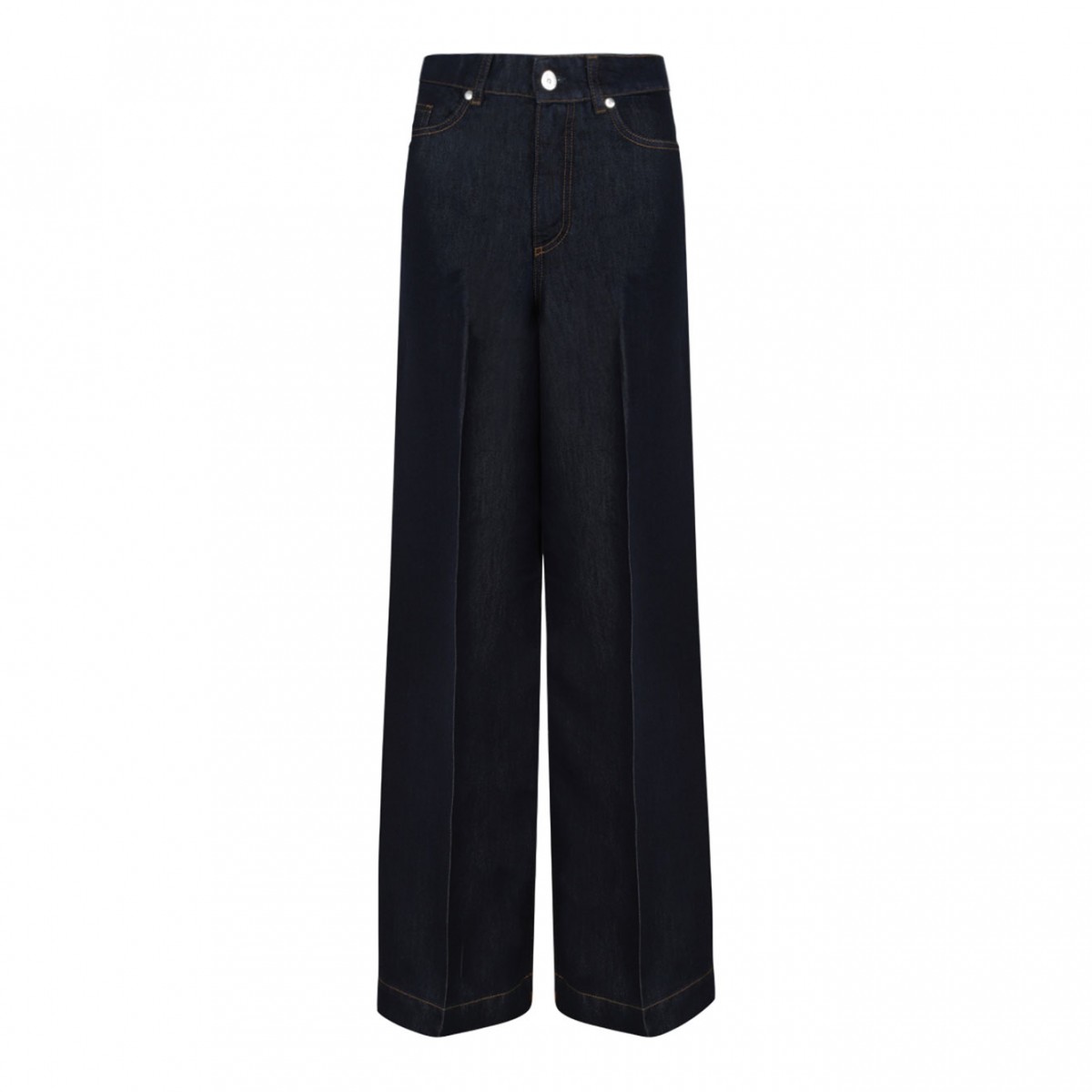 Dark Blue Denim Palazzo Trousers