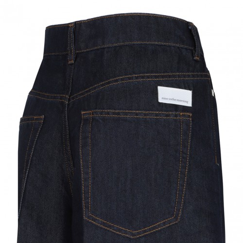 Dark Blue Denim Palazzo Trousers