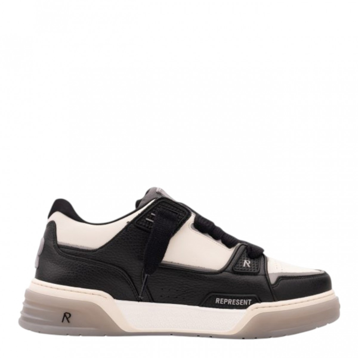 Black and Vintage White Studio Sneakers