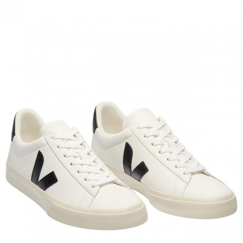White and Black Campo Leather Sneakers 2