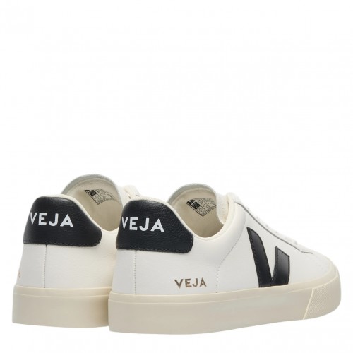 White and Black Campo Leather Sneakers