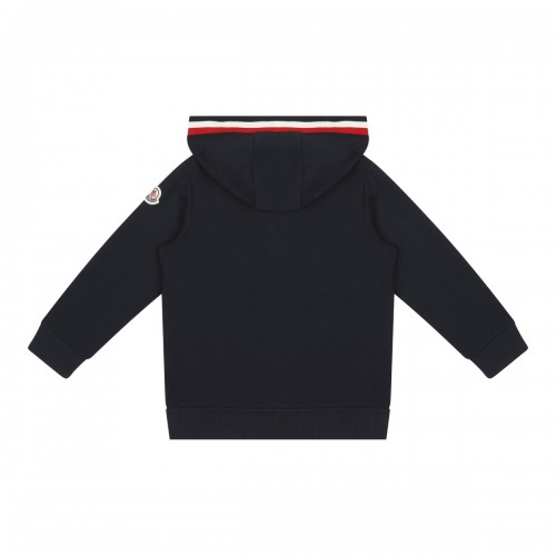 Navy Blue Tracksuit Set With Tricolor Trim