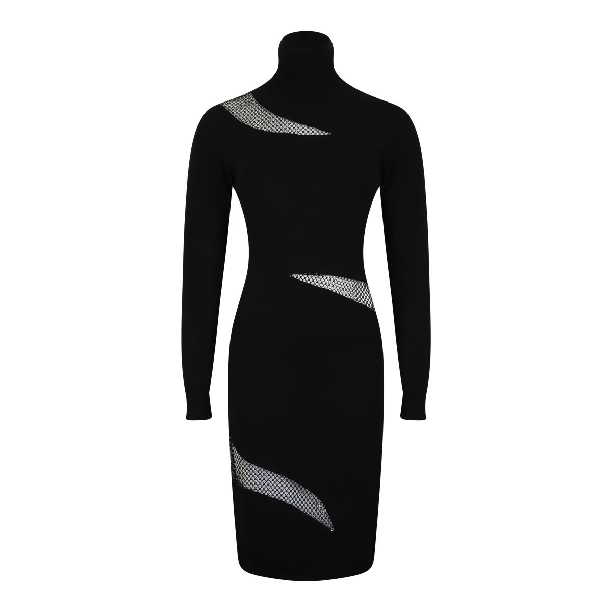 Black Cut-Out Knit Dress
