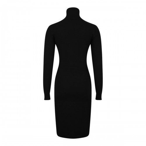 Black Cut-Out Knit Dress