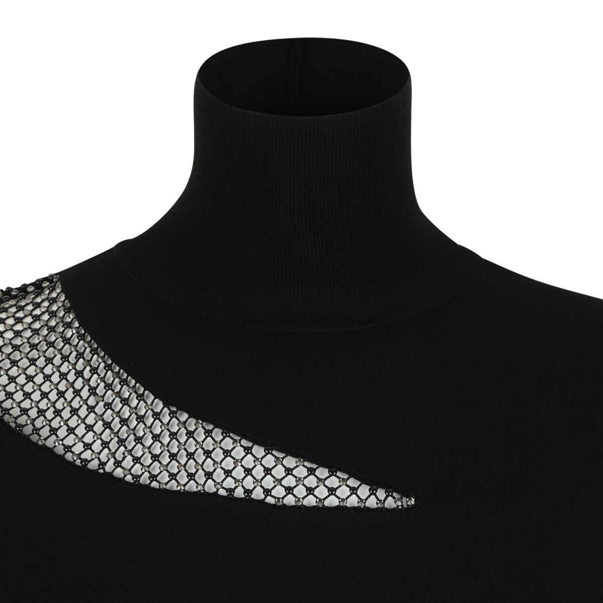 Black Cut-Out Knit Dress