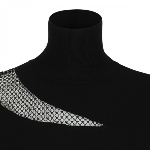 Black Cut-Out Knit Dress