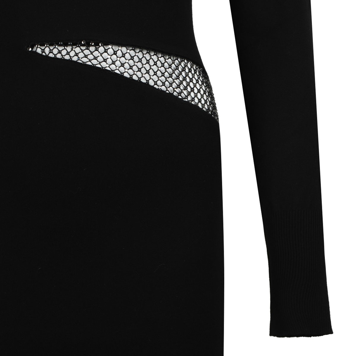 Black Cut-Out Knit Dress