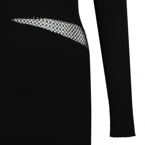 Black Cut-Out Knit Dress