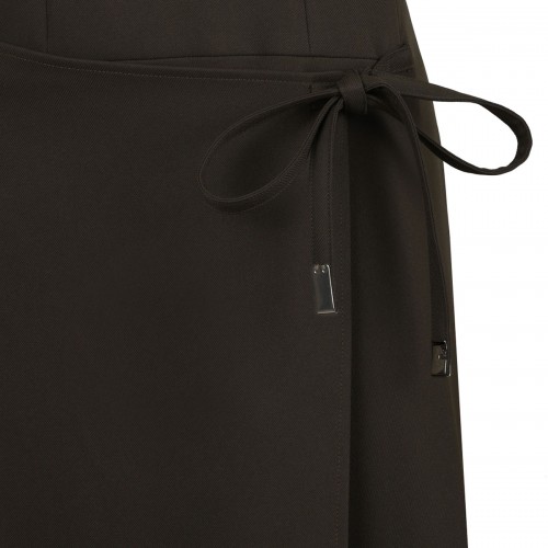 Olive Pesto Twill Wrap Dress