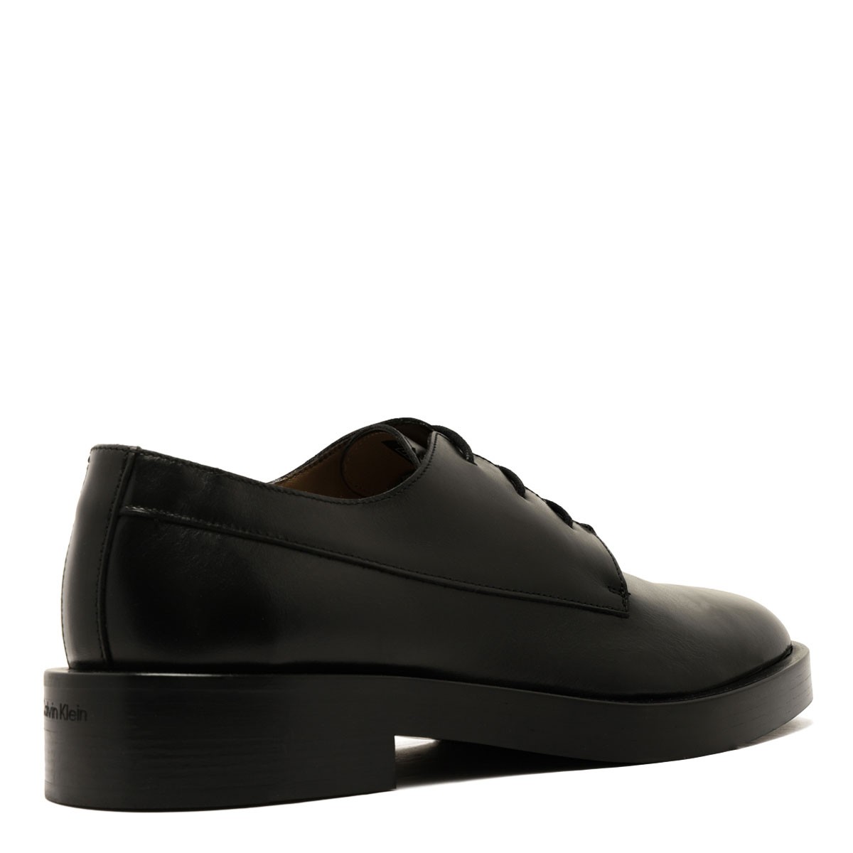 Black Leather Airfit Cushioned Lace-Up Shoes