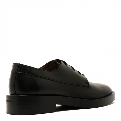 Black Leather Airfit Cushioned Lace-Up Shoes
