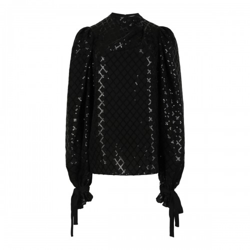 Black Sequin Embellished Shirt
