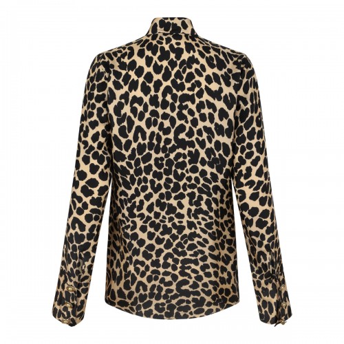 Ruffled Leopard-Print Shirt