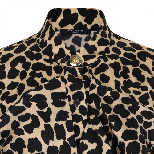 Ruffled Leopard-Print Shirt