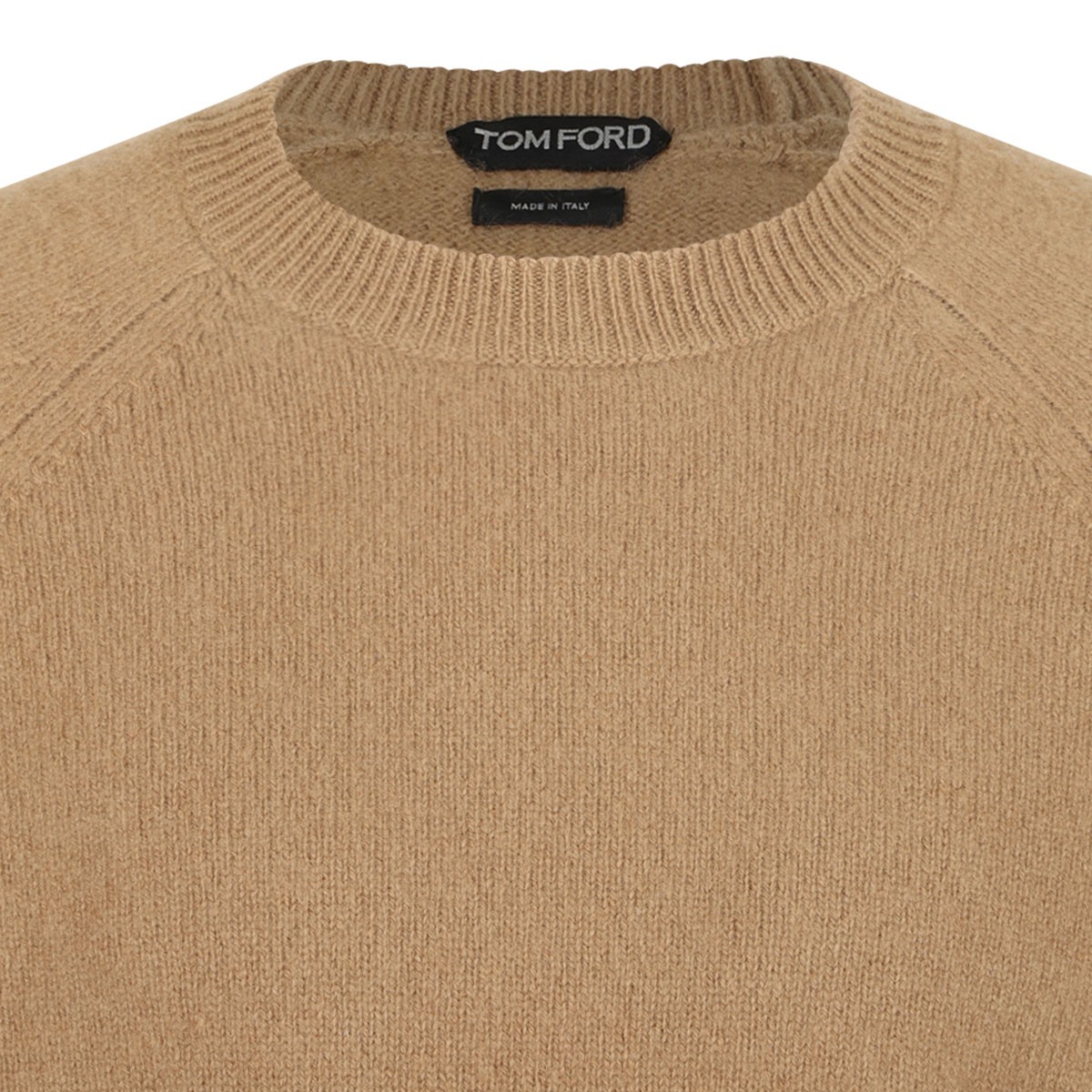 Camel Raglan Sleeve Cashmere Sweater