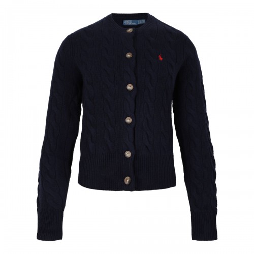 Hunter Navy Cable-Knit Cardigan