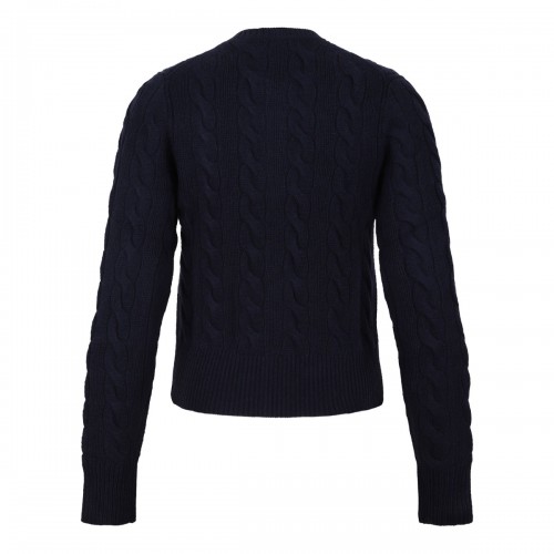 Hunter Navy Cable-Knit Cardigan