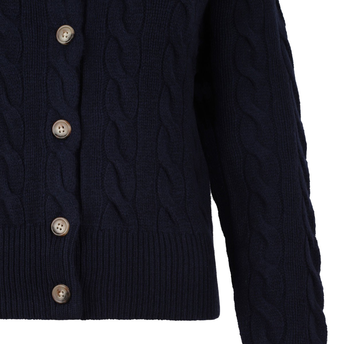 Hunter Navy Cable-Knit Cardigan