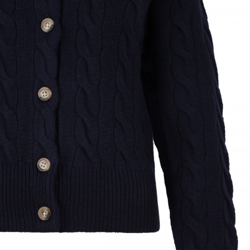 Hunter Navy Cable-Knit Cardigan