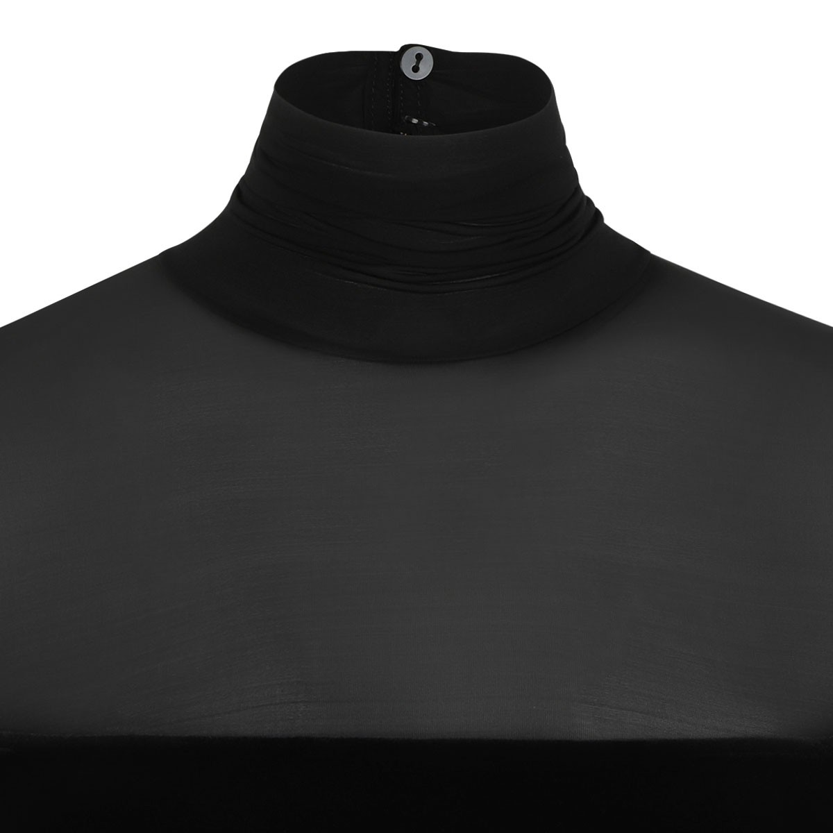 Black Velvet Mesh-Insert Maxi Dress