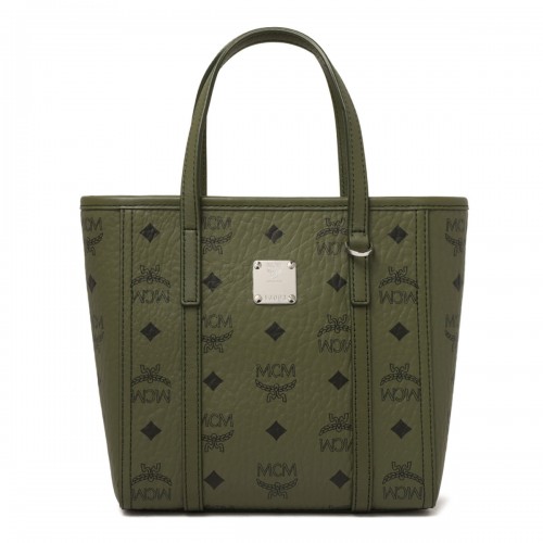 Khaki Moss Mini Toni Visetos-Monogram Top-Zip Tote Bag