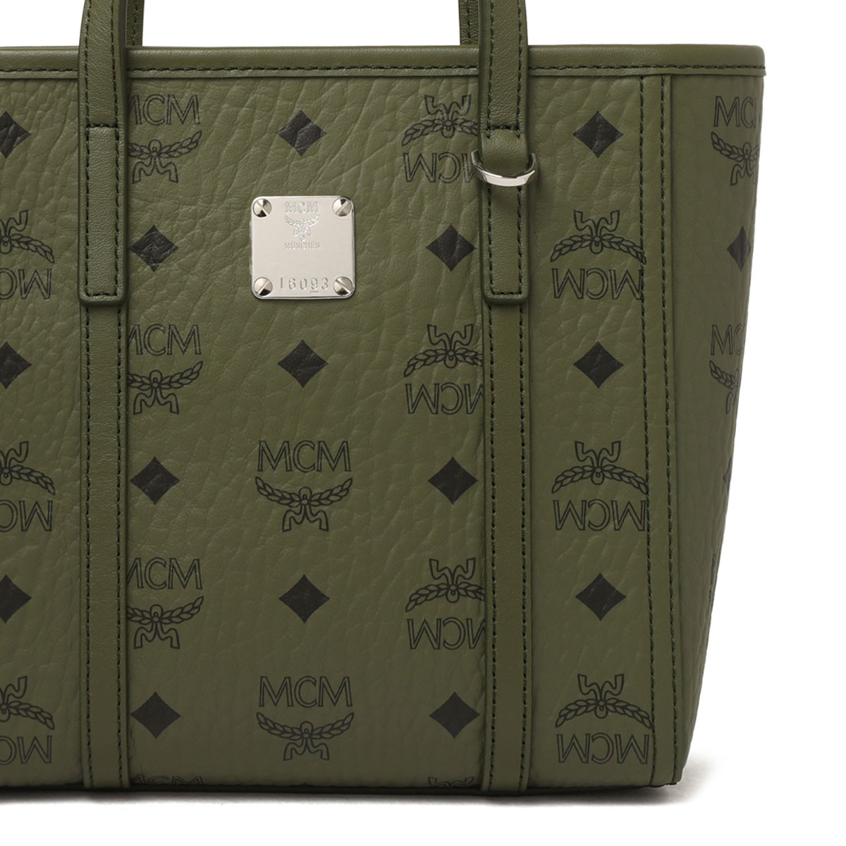 Khaki Moss Mini Toni Visetos-Monogram Top-Zip Tote Bag