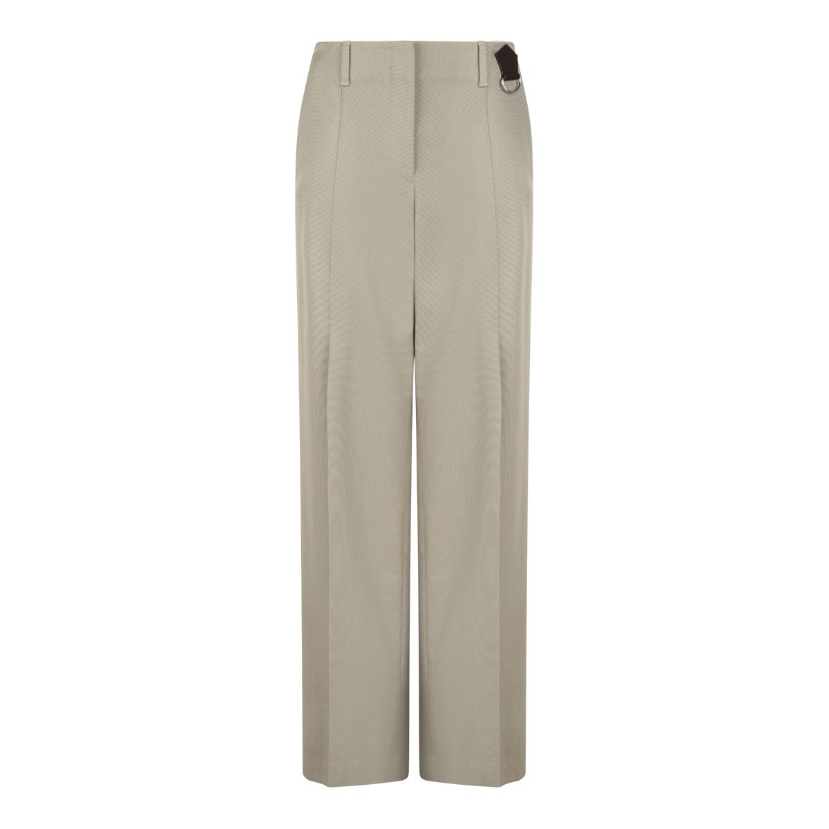 Taupe Gray Worn Effect Cotton Trousers