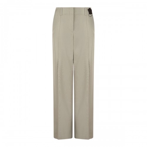 Taupe Gray Worn Effect Cotton Trousers